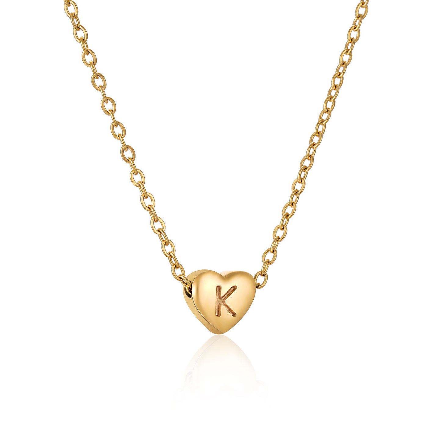 Collier avec lettres d'amour Ins Style pour femme, en acier inoxydable, en forme de cœur, chaîne de clavicule tendance