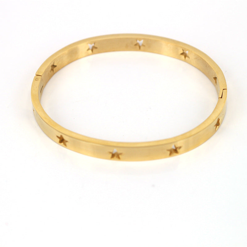 Bracelet simple creux en acier inoxydable