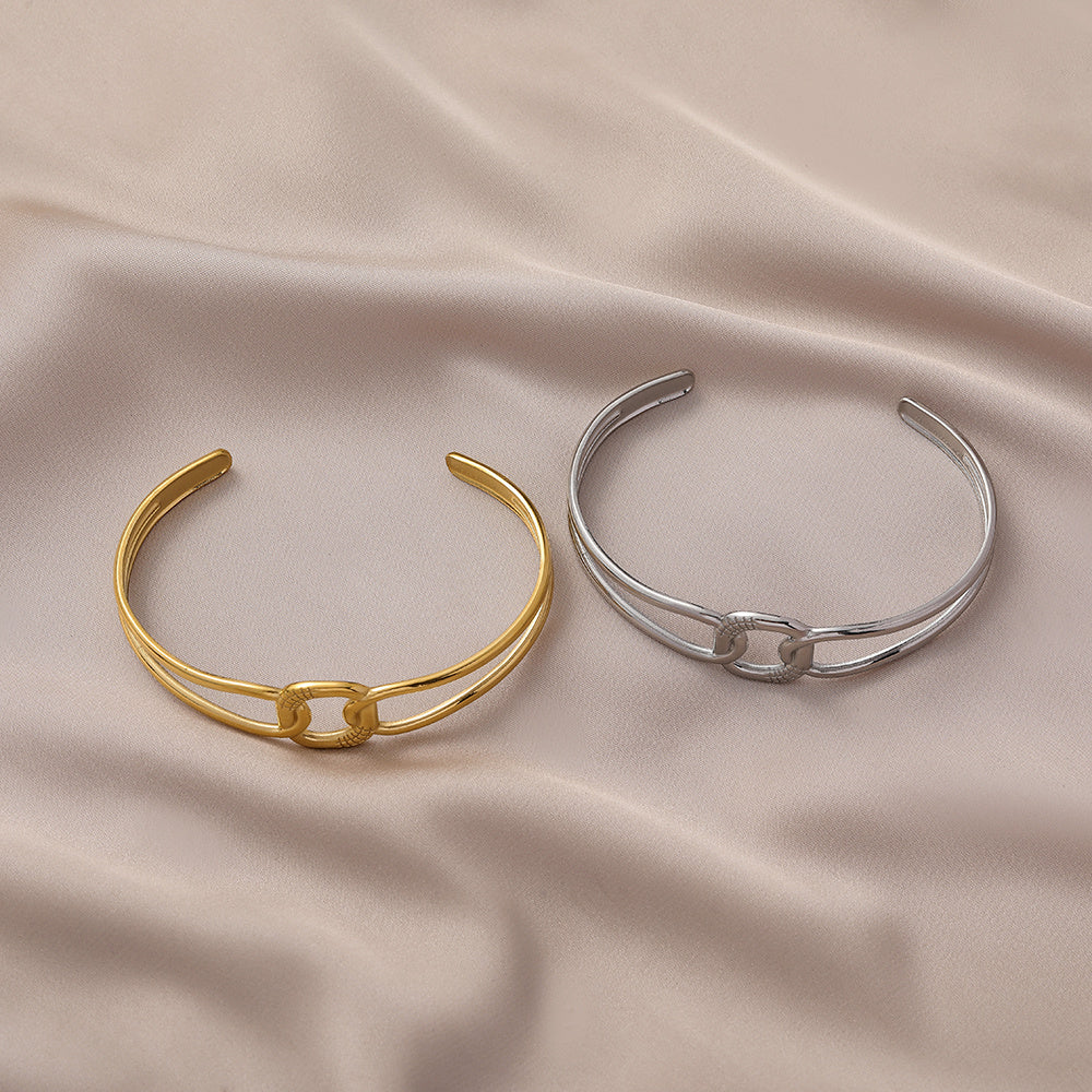 Stainless Steel Square Interlaced Line Bracelet