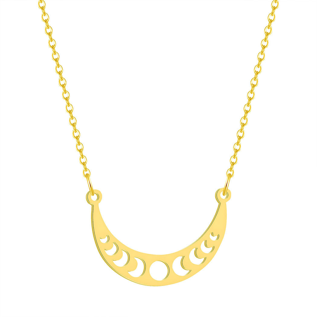 Collier pendentif lune soleil en acier inoxydable Cxwind, chaîne de clavicule, bijoux