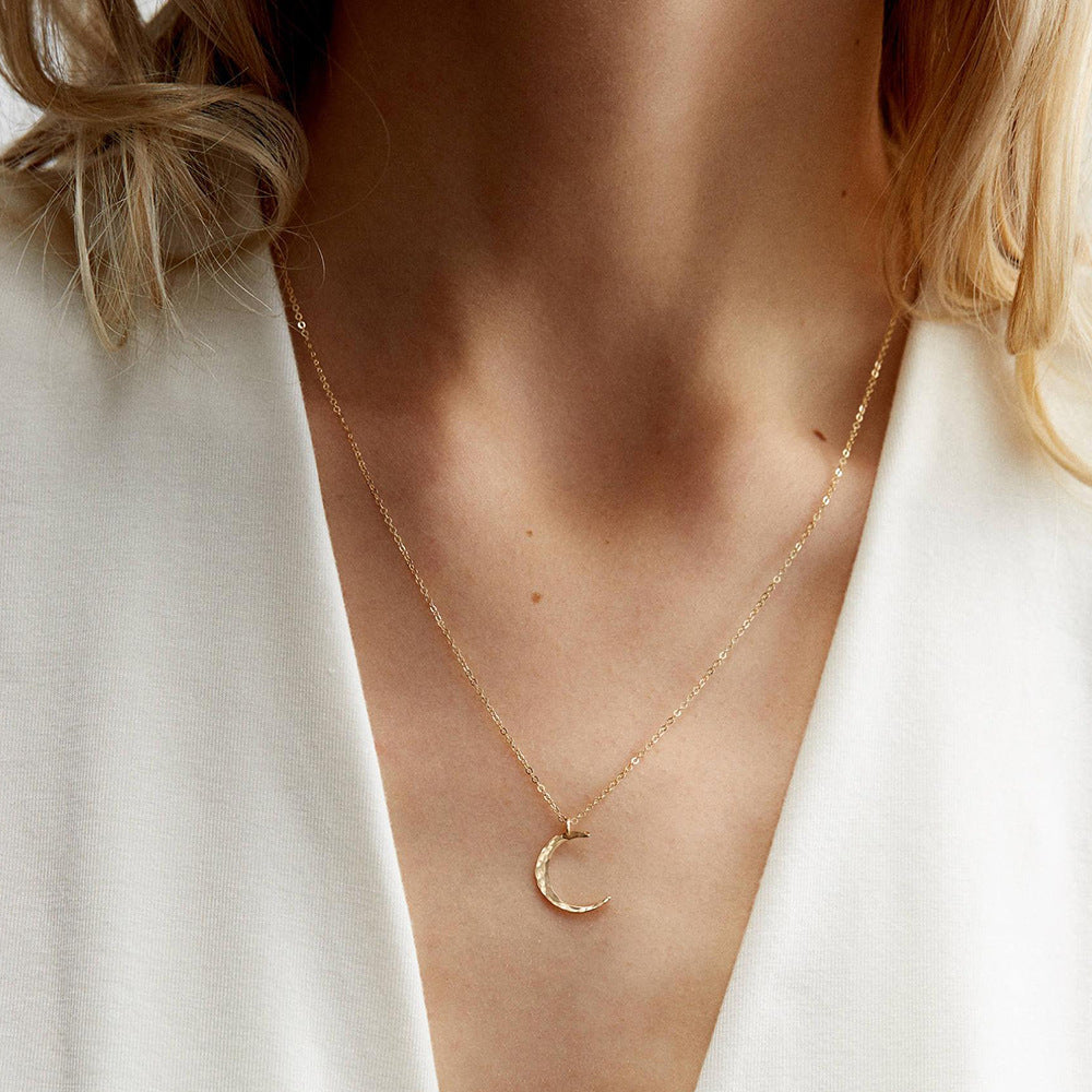 10217 European And American Jewelry Moon Female Necklace L316 Stainless Steel Necklace Clavicle Chain Hot Sale Cross-Border