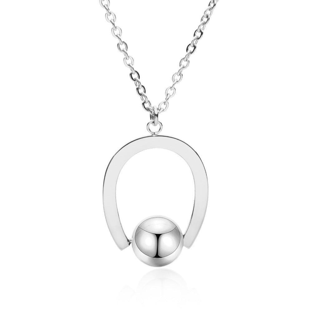 Collier de Saint-Valentin avec chaîne à billes en acier inoxydable