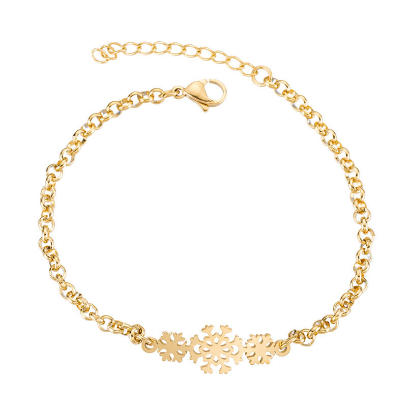 Bracelet en acier inoxydable flocon de neige