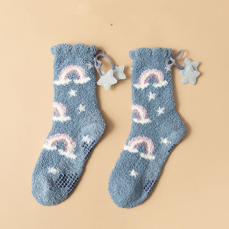 Chaussettes Kiky en polaire corail
