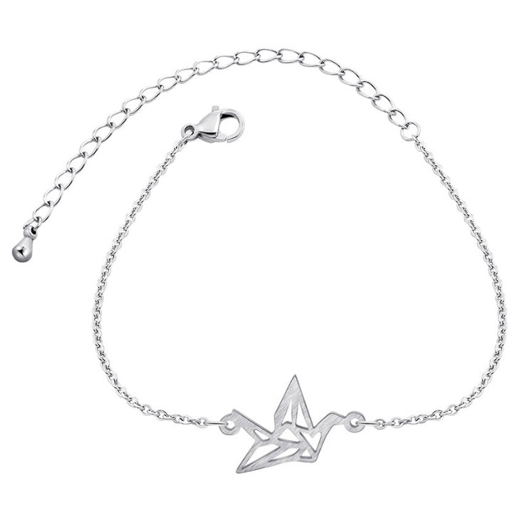 Hollow paper crane bracelet animal stainless steel bracelet