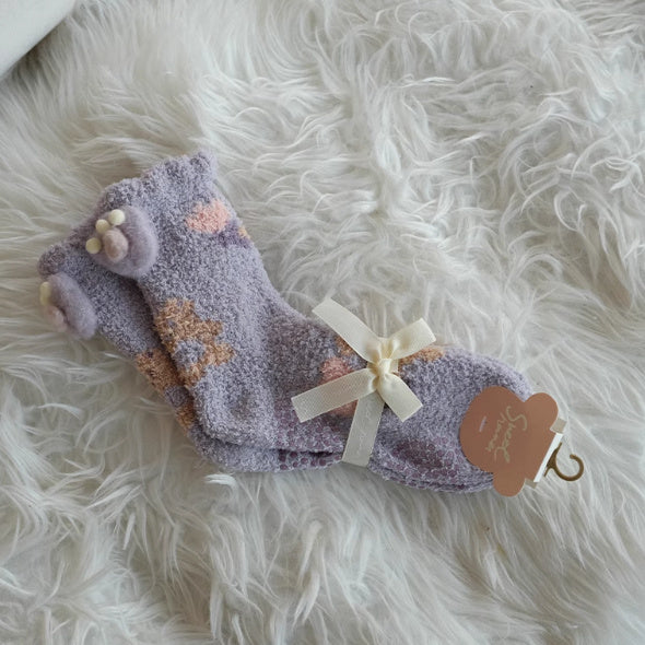 Chaussettes Wizy en polaire corail