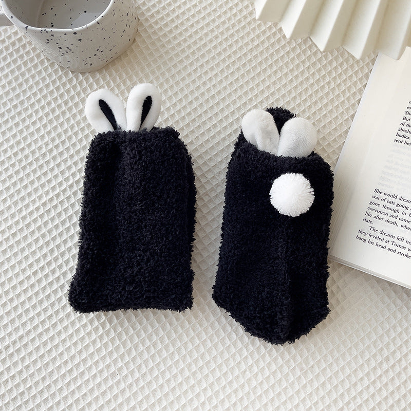 Chaussettes Big ears en polaire corail