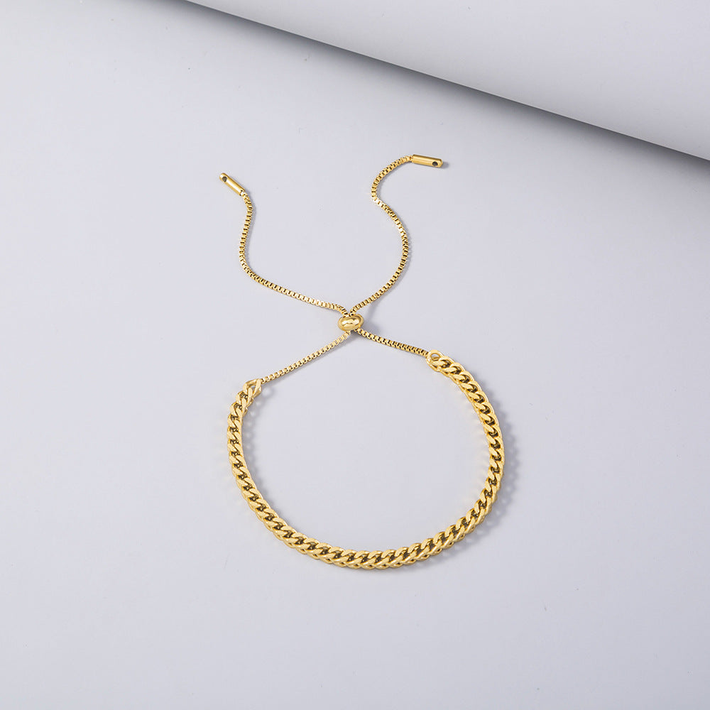 Bracelet simple réglable en acier inoxydable pour femme