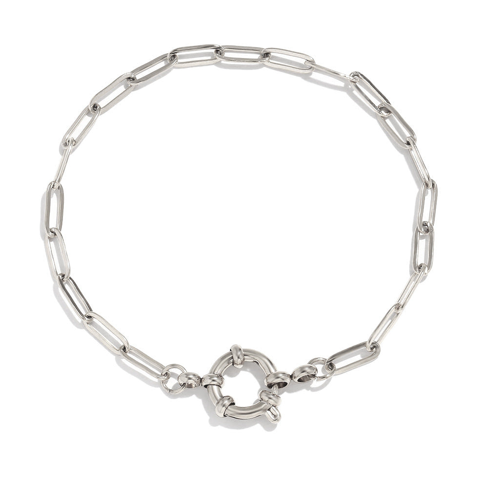 Bracelet à clip avec boucle en acier inoxydable plaqué or 18 carats, chaîne simple et tendance, style européen et américain