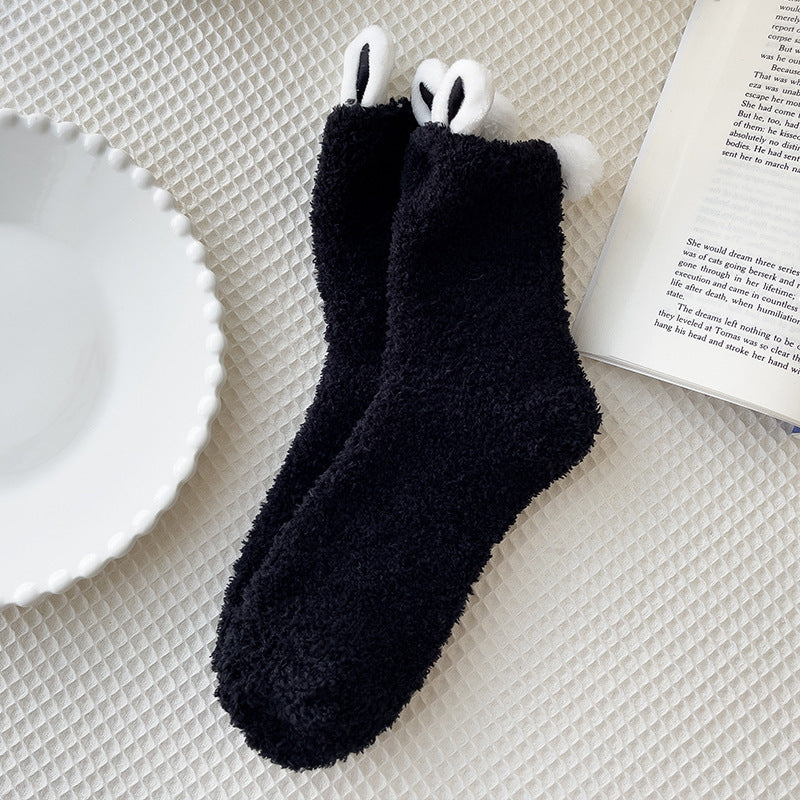 Chaussettes Big ears en polaire corail