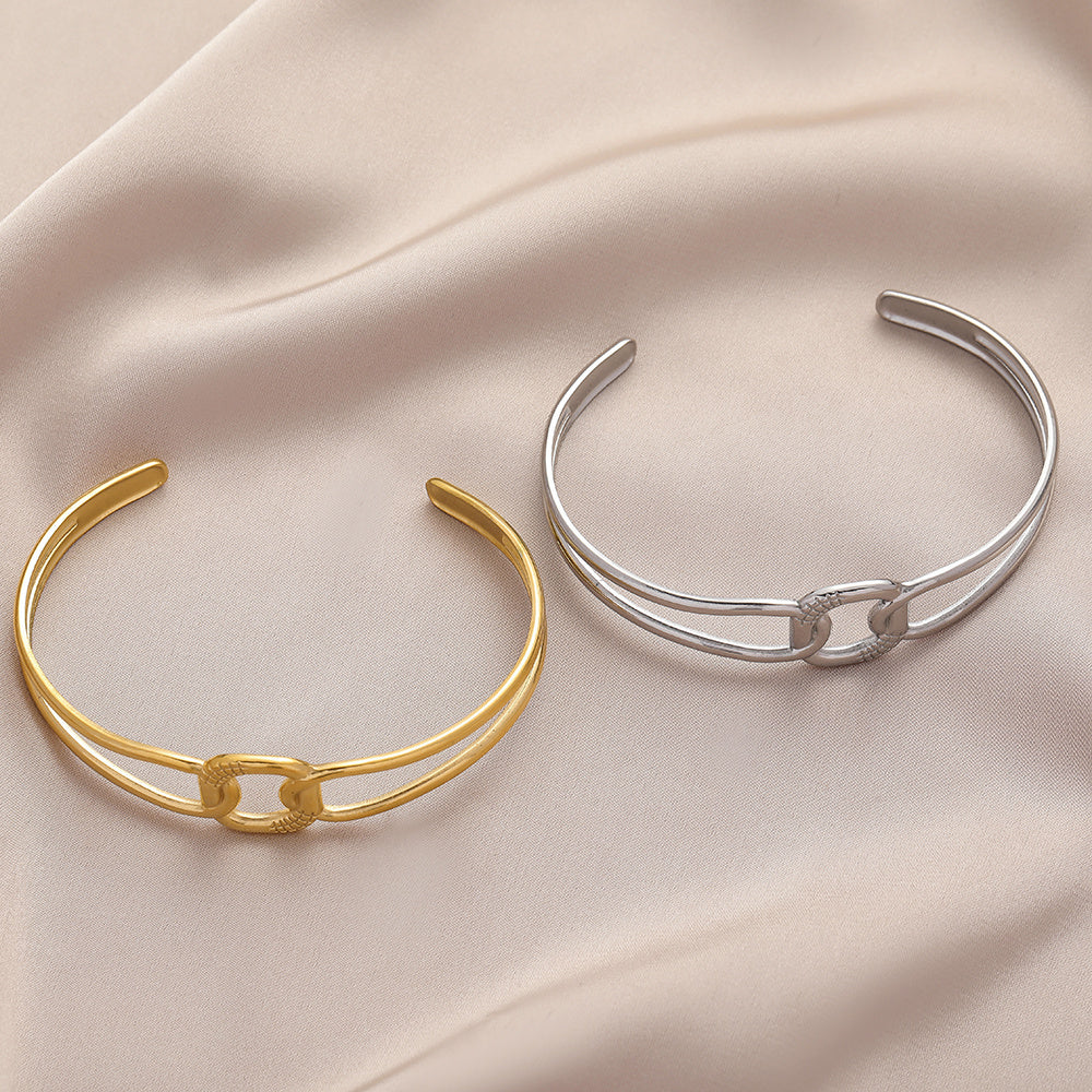 Stainless Steel Square Interlaced Line Bracelet