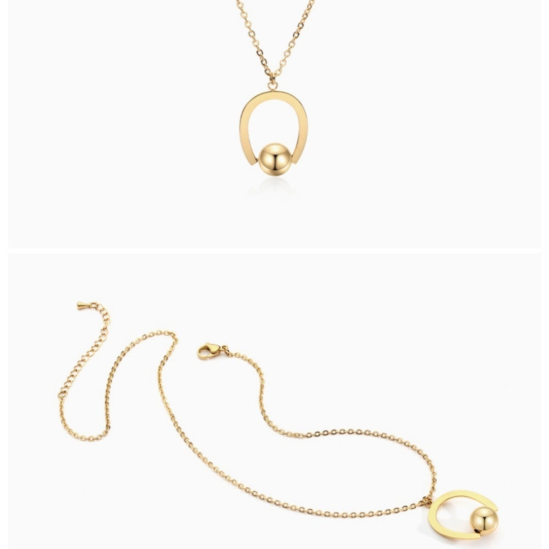 Collier de Saint-Valentin avec chaîne à billes en acier inoxydable