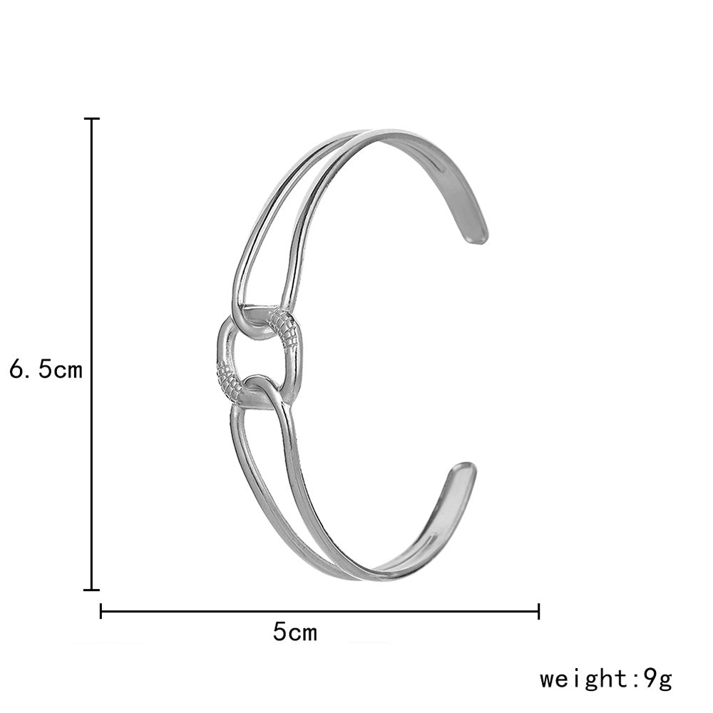 Stainless Steel Square Interlaced Line Bracelet