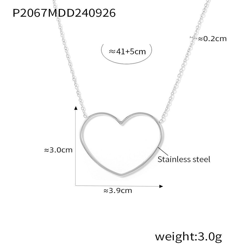 Collier européen et américain à double clavicule creuse en acier inoxydable plaqué or 18 carats