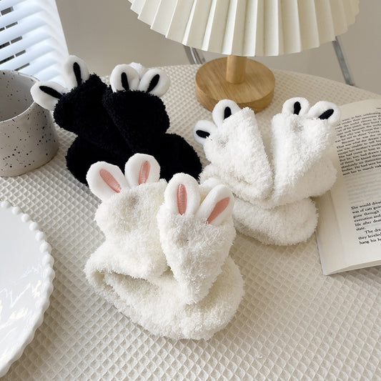 Chaussettes Big ears en polaire corail