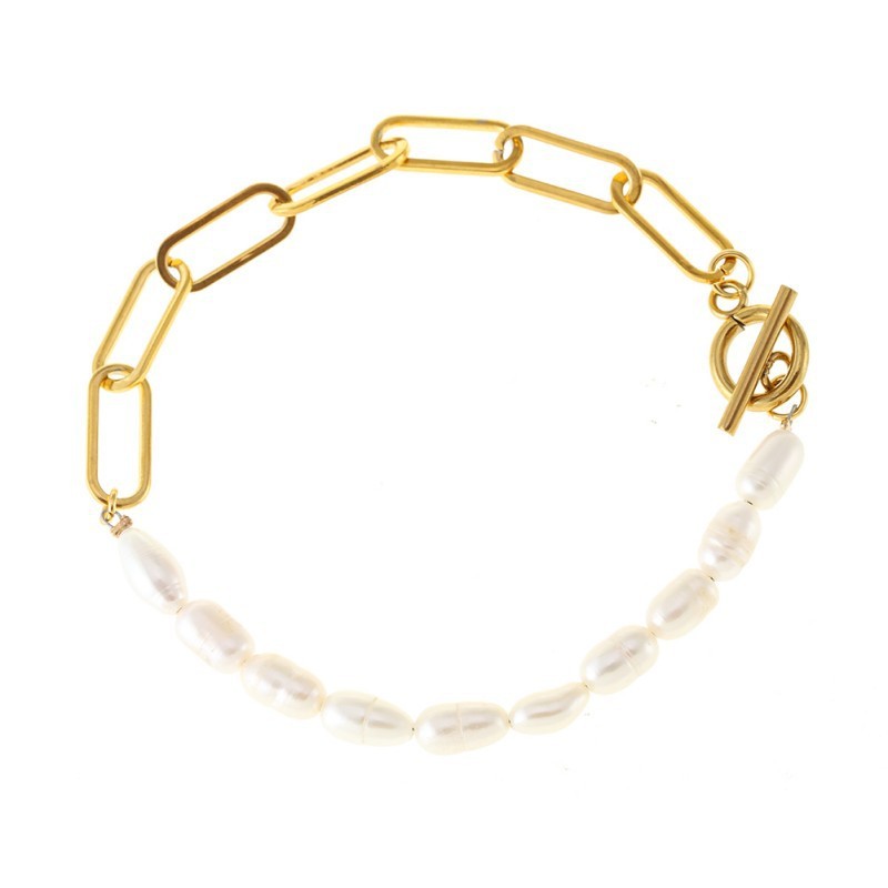 Bracelet à coutures en chaîne en acier inoxydable