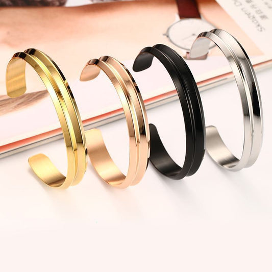 10MM Stainless Steel Fluted Bracelet