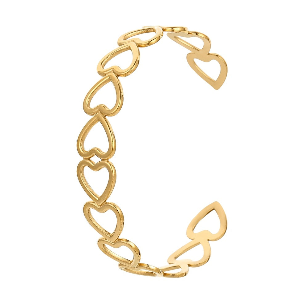 Stainless Steel Hollow Heart Bracelet