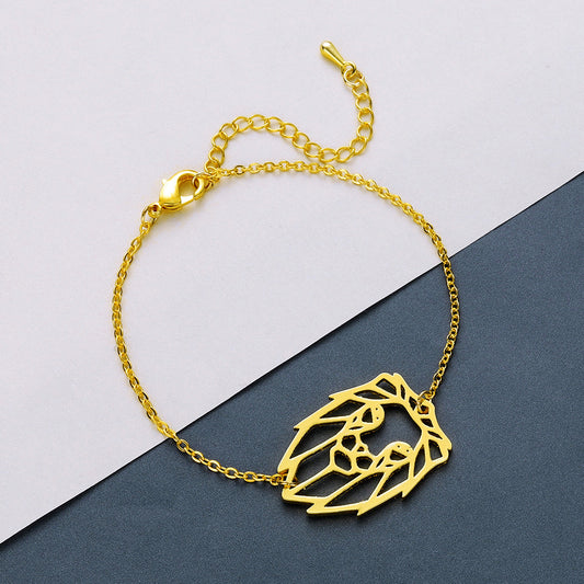 Stainless steel pendant lion bracelet