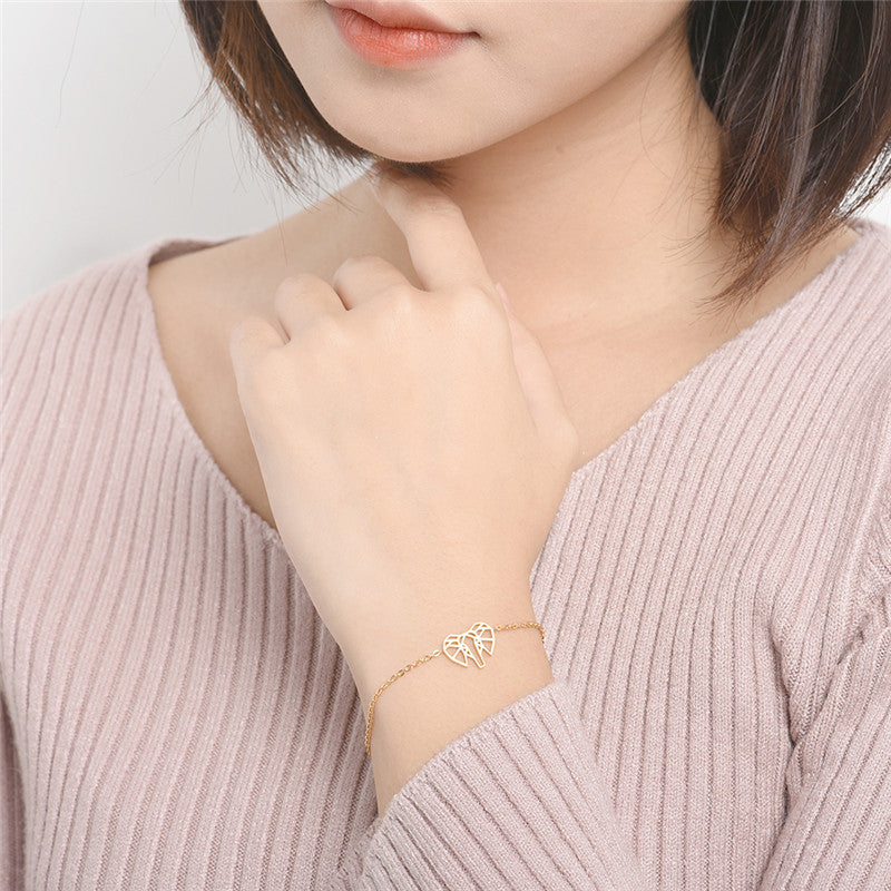 Ladies stainless steel elephant bracelet