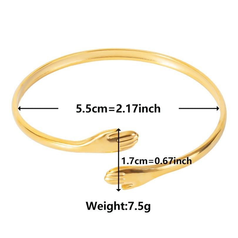 Titanium Steel C- Shaped Bracelet Snake-shaped Adjustable Stainless Steel Bracelet