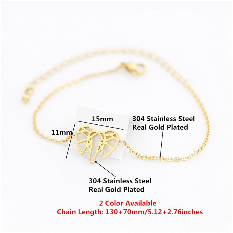 Ladies stainless steel elephant bracelet