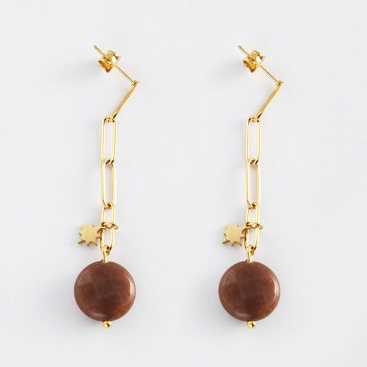 Boucles d'oreilles à chaîne en acier inoxydable pour femmes, mode japonaise et coréenne