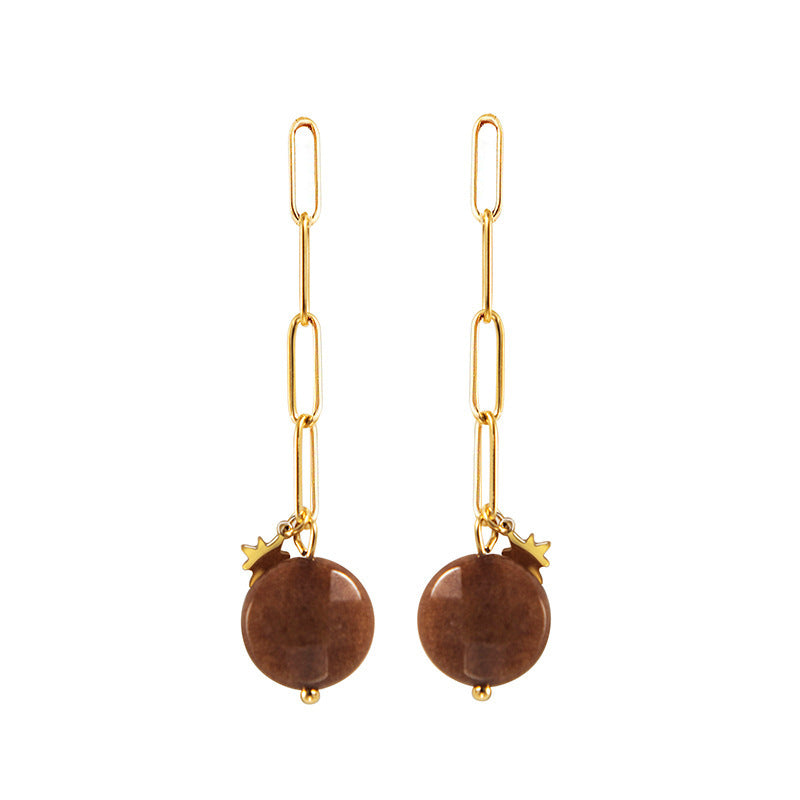 Boucles d'oreilles à chaîne en acier inoxydable pour femmes, mode japonaise et coréenne