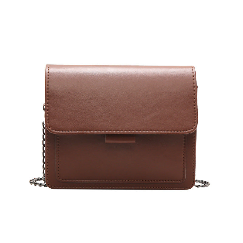 Petit sac carré à bandoulière large et rétro pour femmes