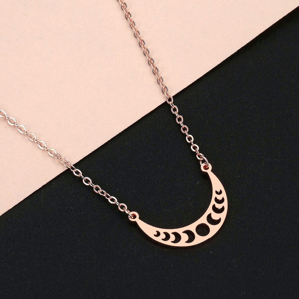 Collier pendentif lune soleil en acier inoxydable Cxwind, chaîne de clavicule, bijoux