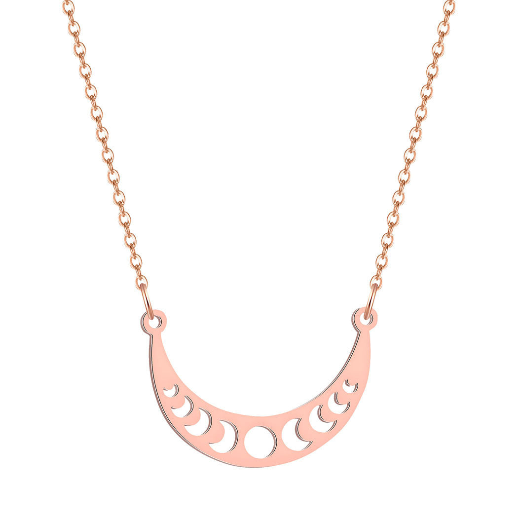 Collier pendentif lune soleil en acier inoxydable Cxwind, chaîne de clavicule, bijoux