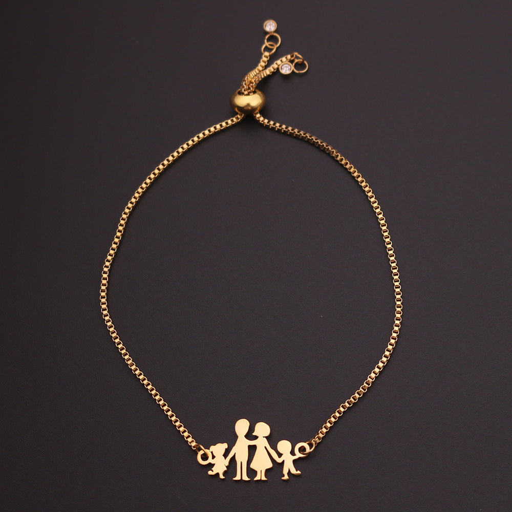 Bracelet en acier inoxydable avec différents pendentifs