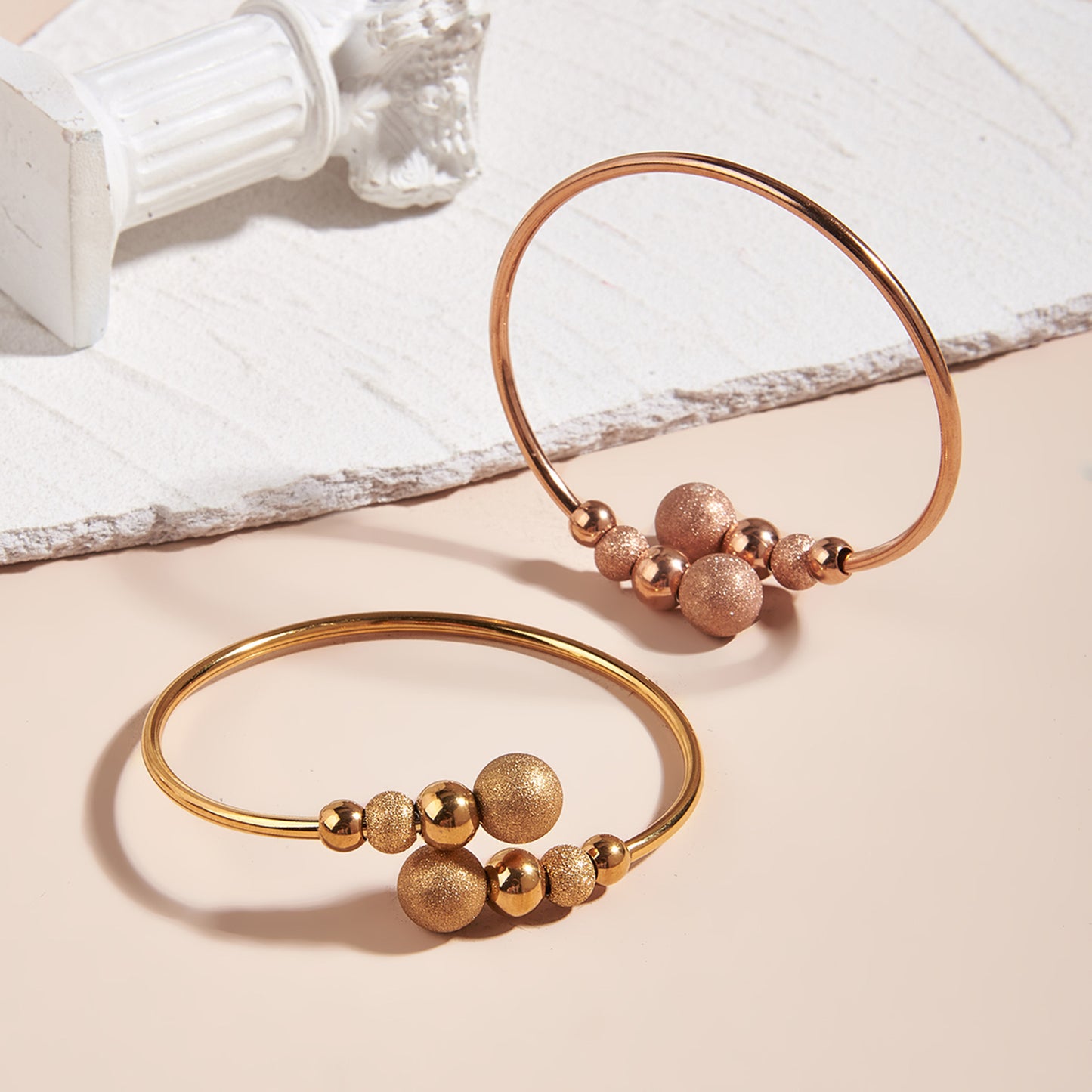 Bracelet à perles en acier inoxydable