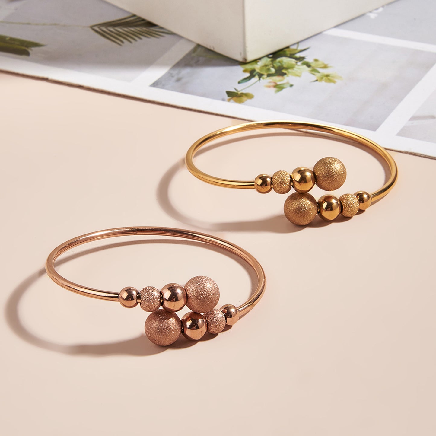 Bracelet à perles en acier inoxydable