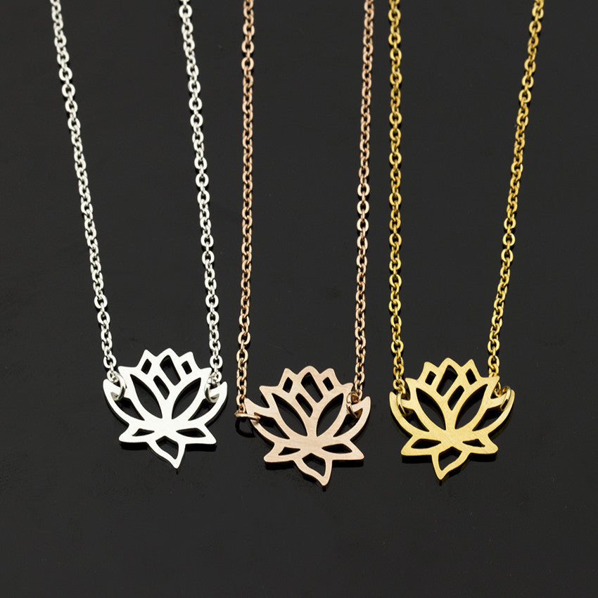 Stainless steel lotus bracelet