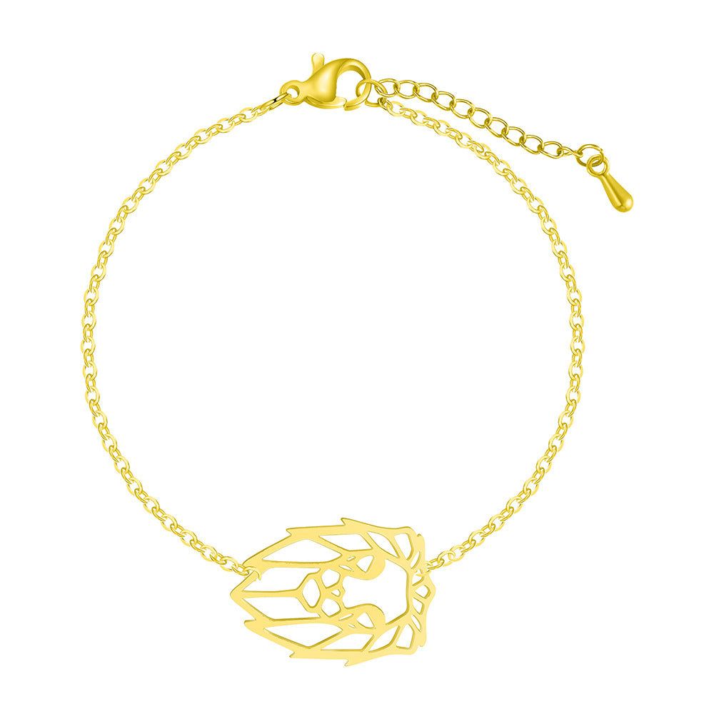 Stainless steel pendant lion bracelet