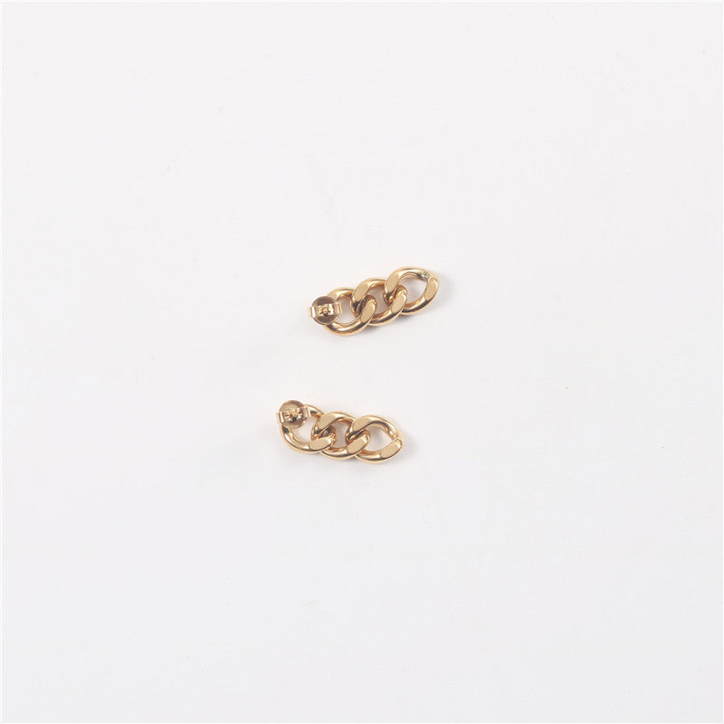 Boucles d'oreilles à chaîne épaisse en métal et acier inoxydable