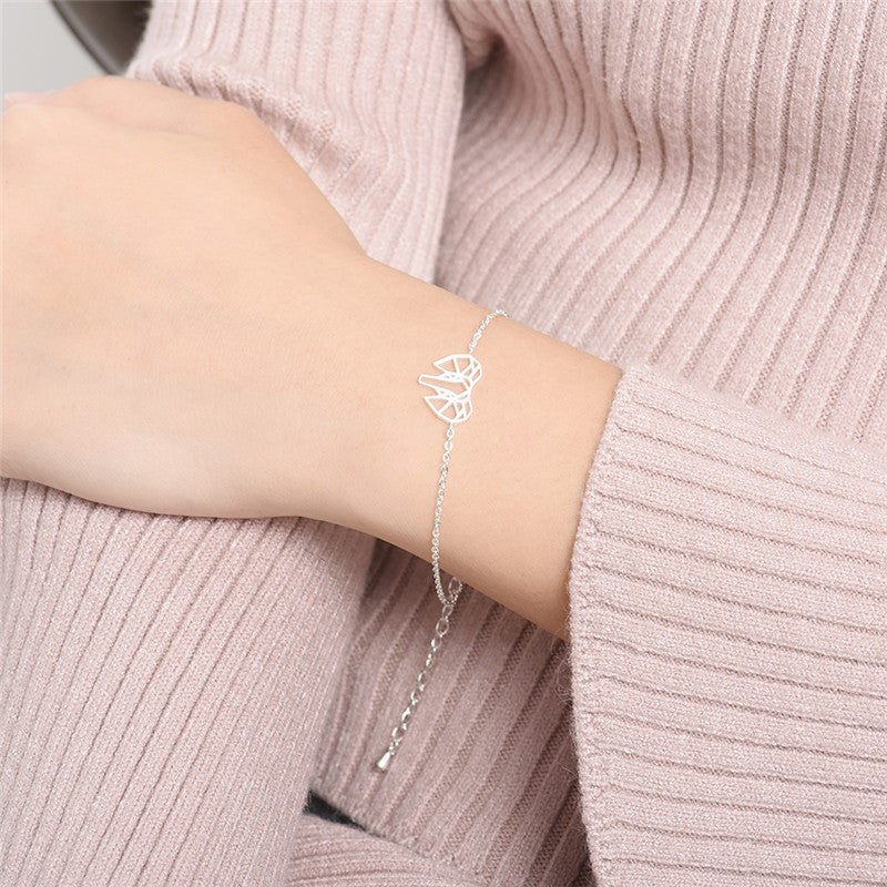 Ladies stainless steel elephant bracelet