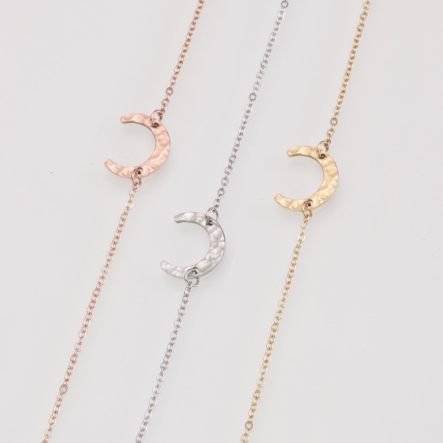 Bracelet chaîne lune en acier inoxydable