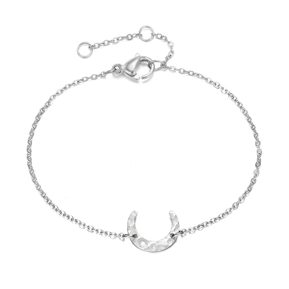 Bracelet chaîne lune en acier inoxydable