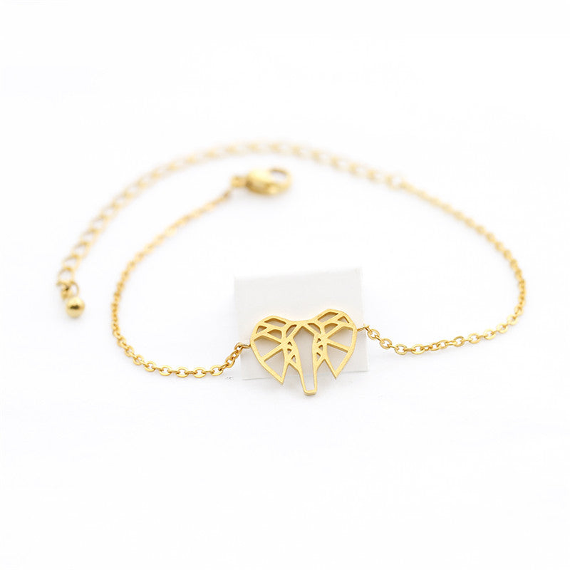 Ladies stainless steel elephant bracelet