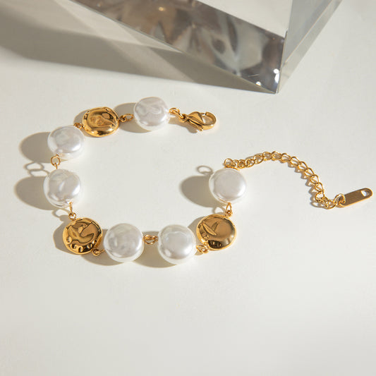Stainless Steel Pearl Retro Personalized Bracelet