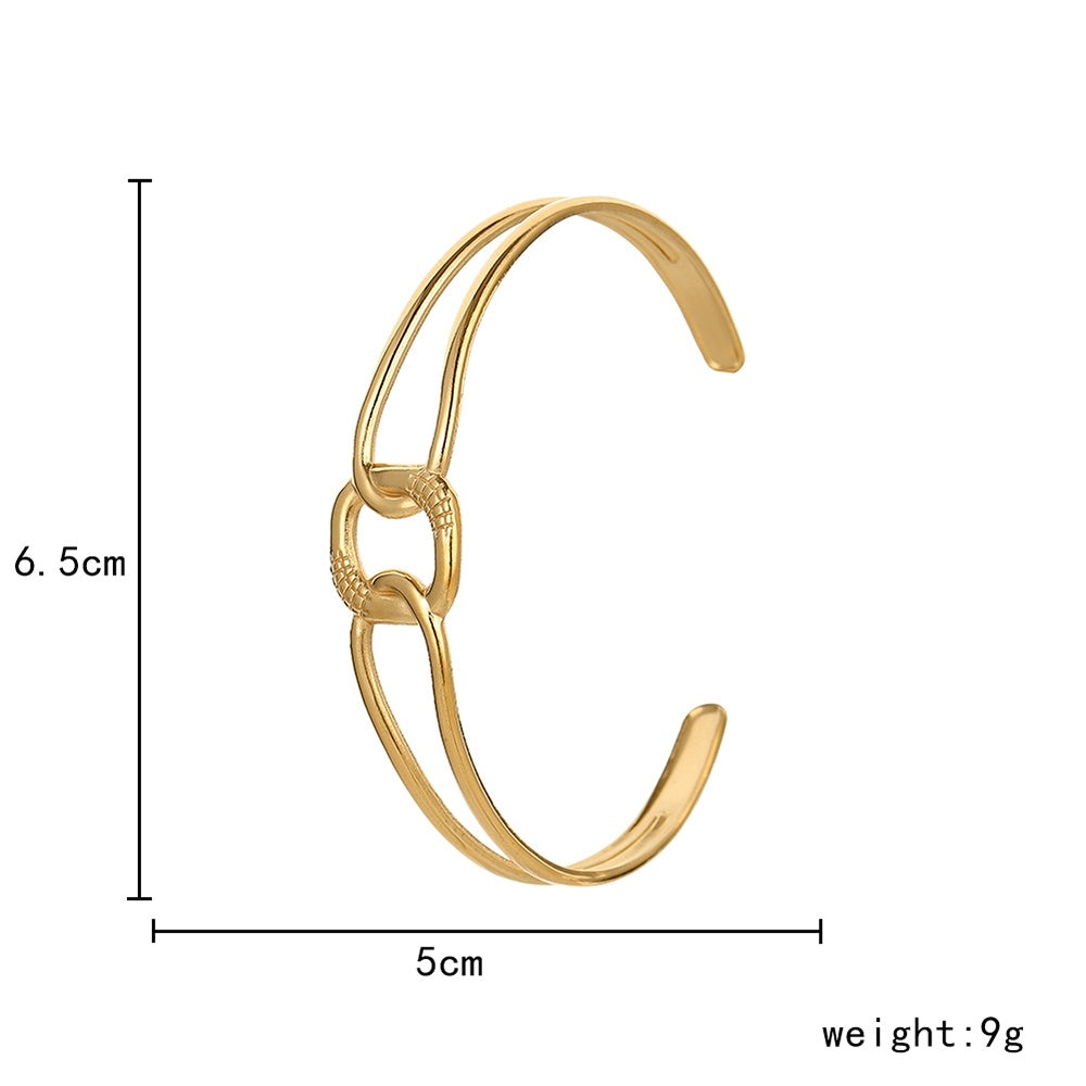 Stainless Steel Square Interlaced Line  Bracelet