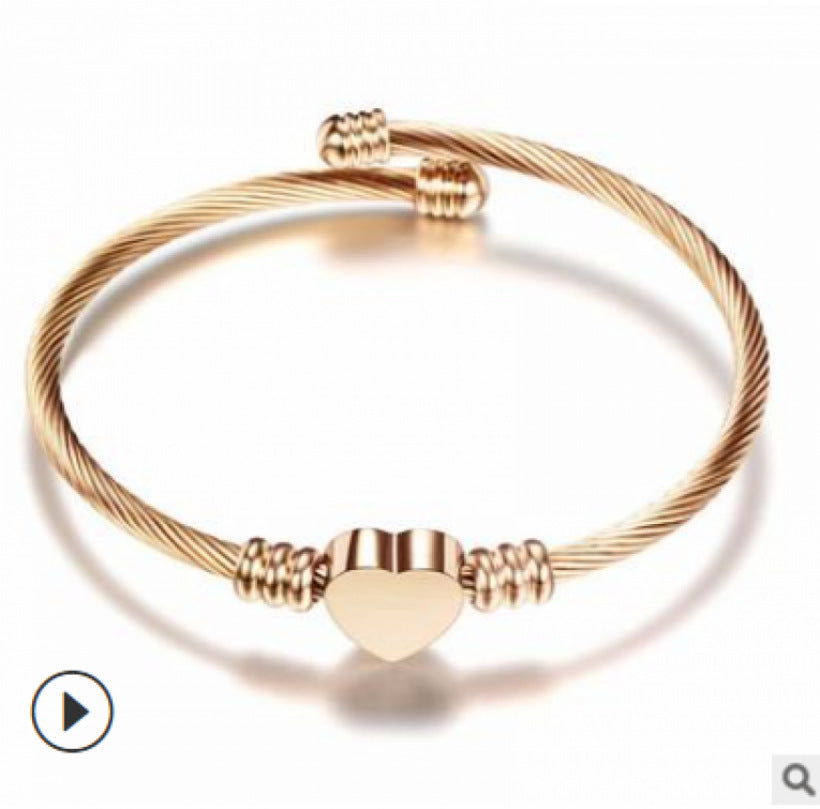 Love Bracelet Cable Wire Stainless Steel Wire Braided Bracelet