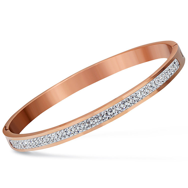 Bracelet en acier inoxydable avec diamants
