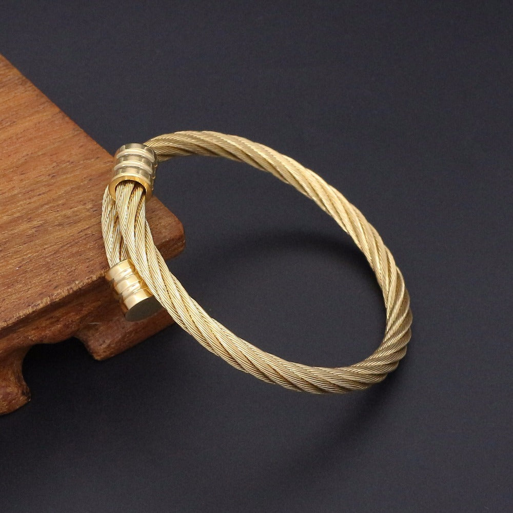 Bracelet en acier inoxydable de style punk