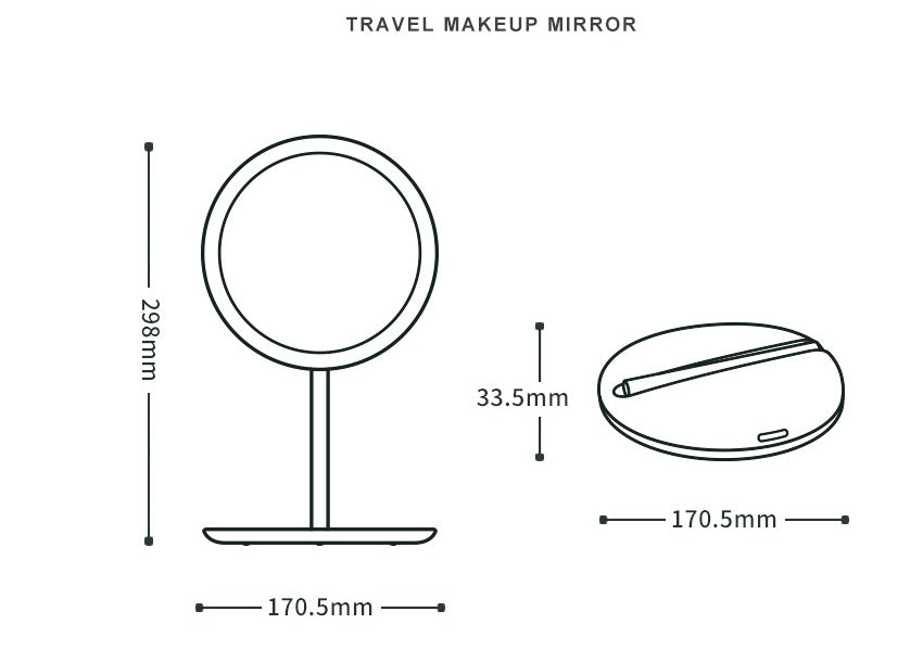 Miroir pliable à LED
