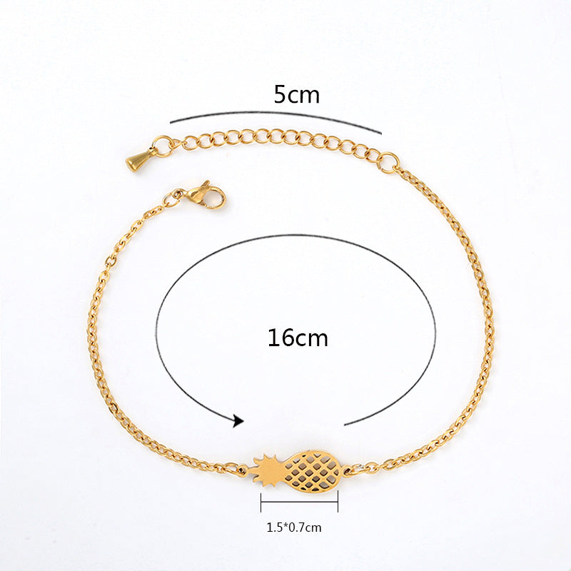 Stainless steel pineapple bracelet