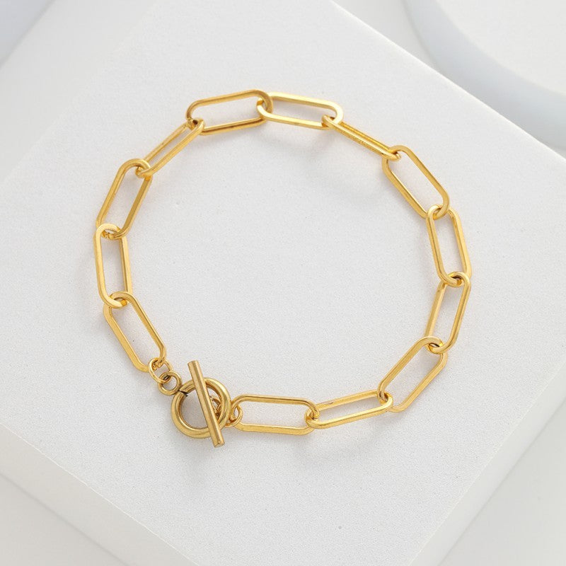 Bracelet à coutures en chaîne en acier inoxydable