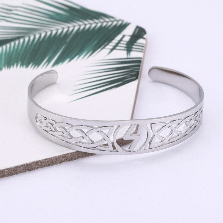 Bracelet ouvert en acier inoxydable galvanisé